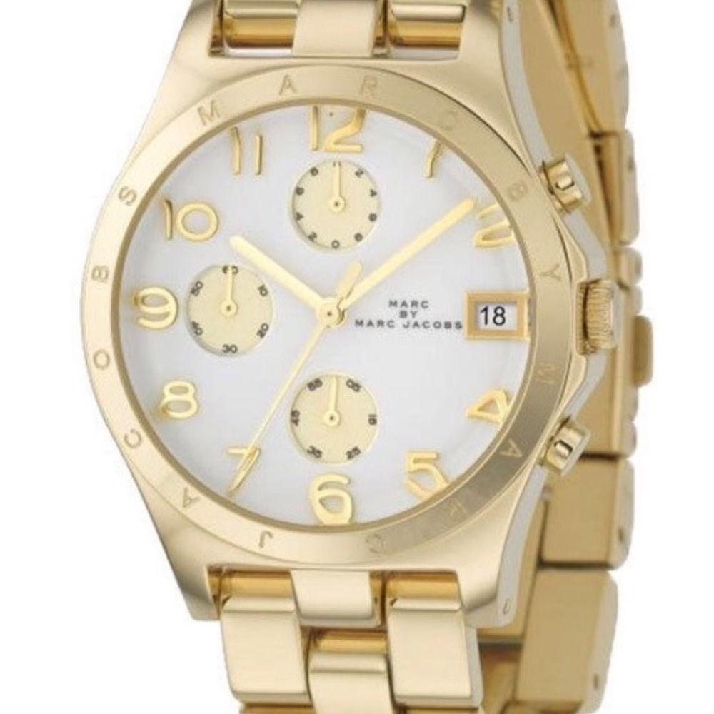 MARC BY MARC JACOBS HENRY Gold White Steel Chronograph Women's Watch